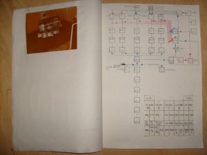 Foto van het principeschema van mijn Philips zelfbouw mengpaneel uit 1977/78.